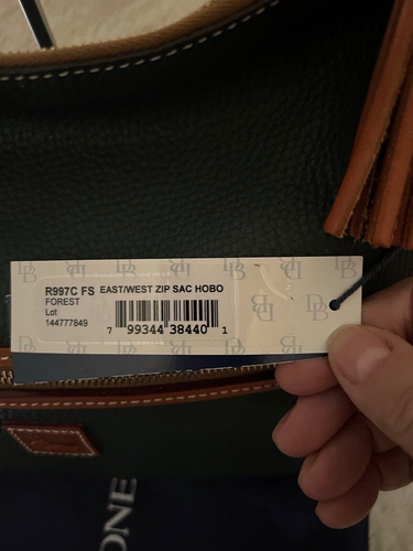 Neu mit Etikett Dooney & Bourke Hobo Hobo Kiesel-Leder E/W Reißverschluss FORES GRÜN - Bild 3 von 24