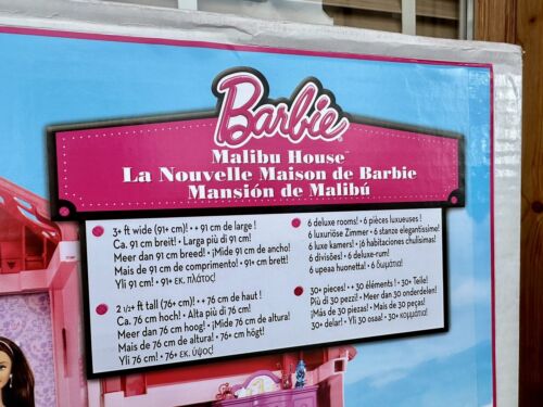 Barbie Malibu House Mansión De Malibú Dreamhouse Mansion Ref BJP34 Sealed 2013 - Foto 2 di 24