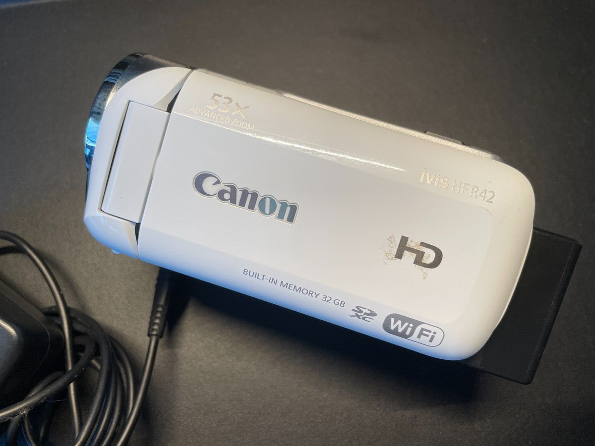 Canon Digital Video Camera Ivis Hf R42 White Tested Working Good F/S
