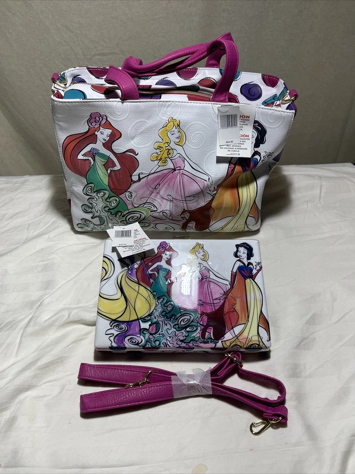 LOTE DE 2 Monederos Princesa Parques Disney Bolso de Mano Diseñador Alta Costura Foto 4 de 4