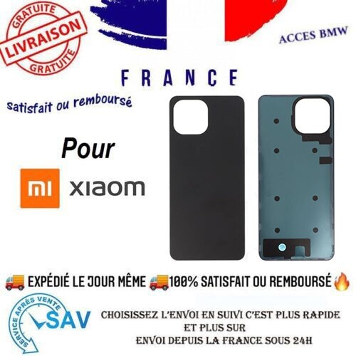 Cache Batterie Arrière Pour Xiaomi Mi 11 - Noir - Neuf