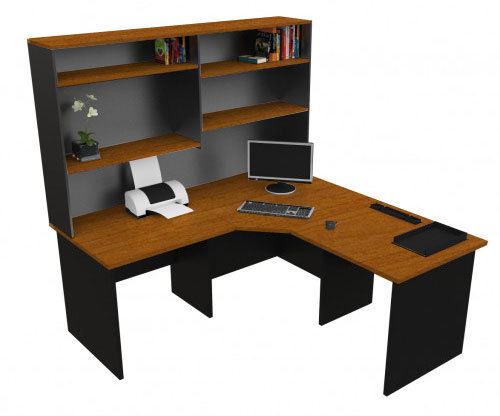 Corner Workstation Office Desk with Hutch, Computer Study Desks, Home Furniture - Picture 3 of 3