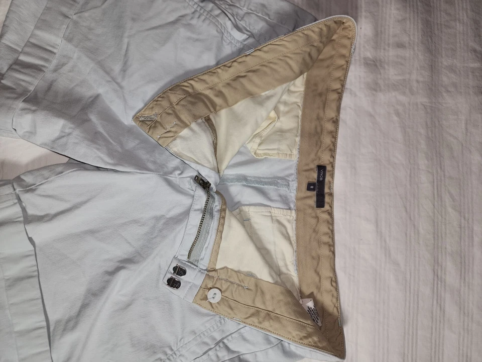 Шорты женские Vince размер 8 хаки серые китайские со сложенным подолом пояс для ходьбы петли - Изображение 4 из 4