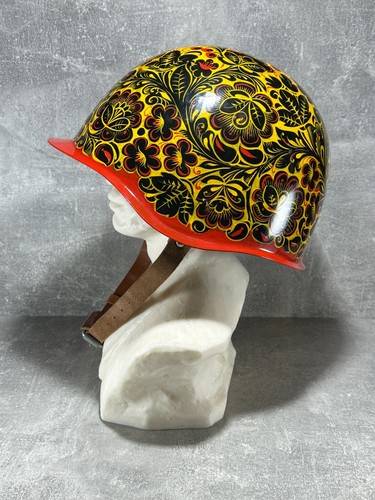 Vintage iron helmet, painted with oil paints, made USSR - Picture 6 of 10