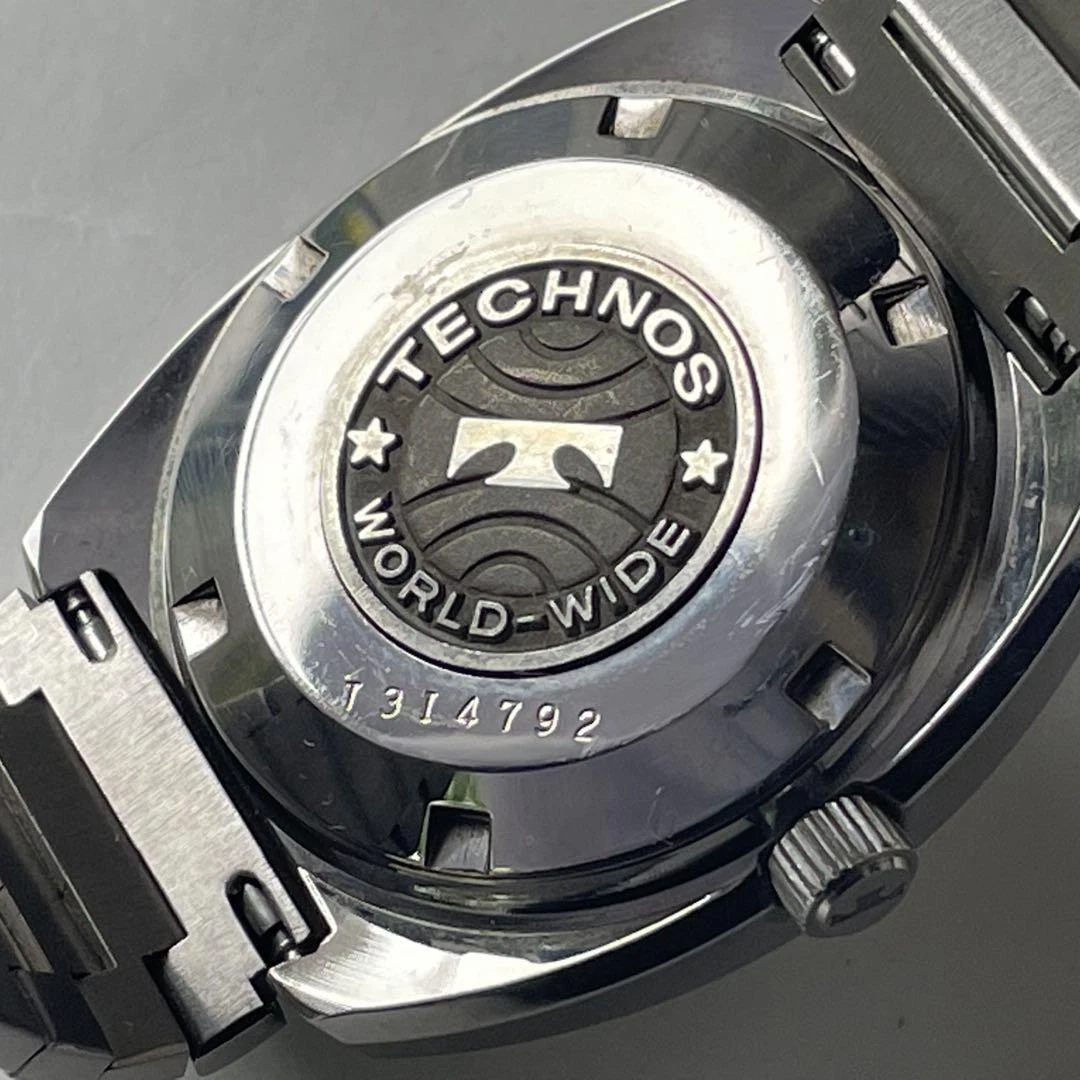 Vintage TECHNOS JUPITER Automatic Winding White Dial Date Mens