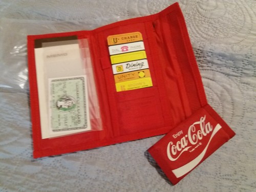 Portafoglio + portachiavi pubblicitario coca cola originale vintage 70 80 nuovo