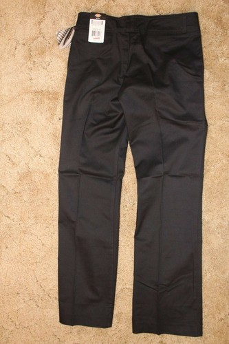 Dickies Girl's Wide Band Stretch Fabric Classic Fit Sz 11RG Black Pants 32.5x 32 - Picture 8 of 9