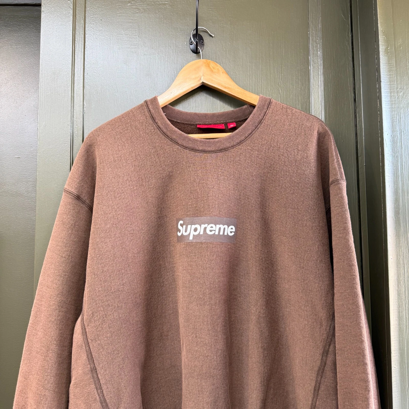 Sweat à capuche marron XL coupe boxy manches longues Supreme Box Logo