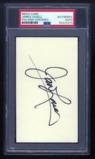JAMES JIM LOVELL Signed 3x5 Index Card PSA SLAB coa AUTOGRAPH NASA ASTRONAUT