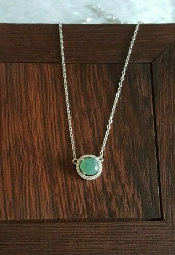 Genuine Nice 1.9ct Icy Jadeite Jade(Type A)925 Silver Necklace Pendant one Piece - Foto 6 di 12
