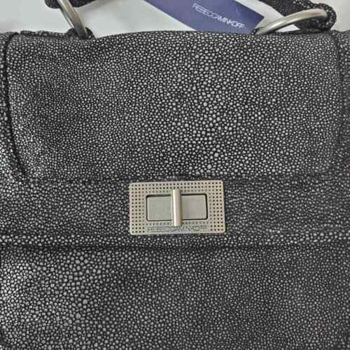 Neu mit Etikett Rebecca Minkoff Covet Cabrio schwarz Stachelrochen geprägte Wildleder-Schultertasche - Bild 2 von 12