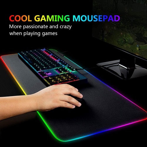 RGB Gaming Mousepad – XXL 900×400 mm | 14 RGB-Modi | Rutschfest | DE Versand - Bild 6 von 9