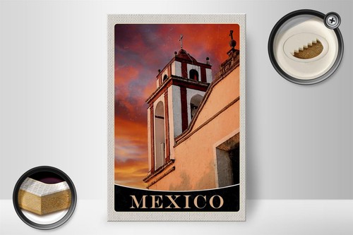 Holzschild Reise 20x30 cm Mexiko USA Mittelalter Kirche Deko Schild wooden sign - Bild 2 von 5