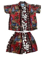 RJC Baby 12 Months Cabana Shirt  Shorts Set Hawaiian Aloha Made In Hawaii