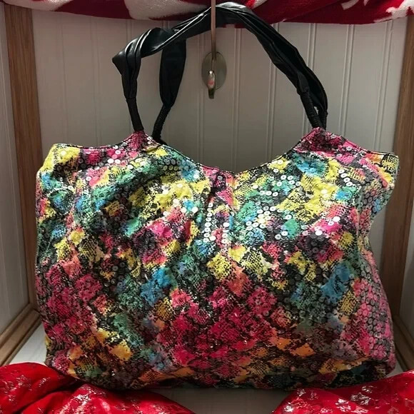 Bongo Rainbow Sequin Shoulder Bag - image 1