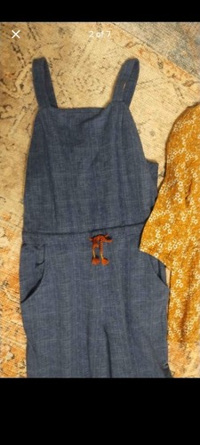 Girls Joanna Gaines Matilda Jane Radiant Smile Overalls & Peplum Shirt 14 - Picture 2 of 4
