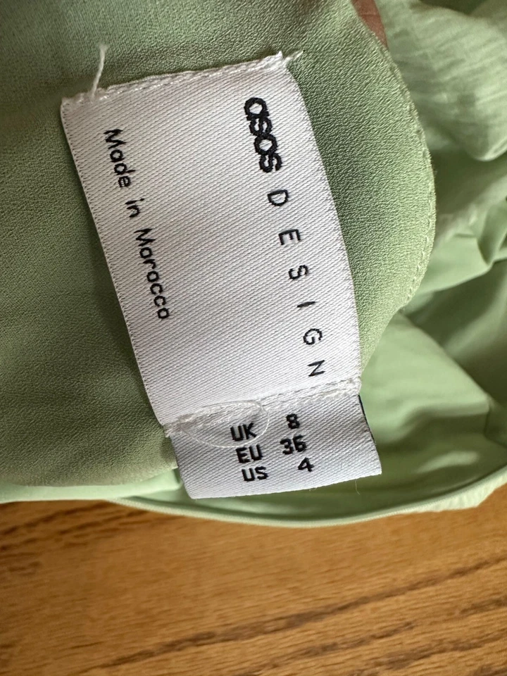 Asos Design Sage Green Draped Sleeve Wrap Skirt Maxi Dress UK 8 EU 36 US 4 - Image 4 of 4