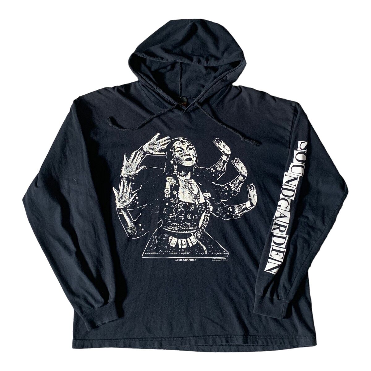 Vintage 1993 Soundgarden Kali Hooded Long Sleeve Brockum USA Band Shirt XL eBay