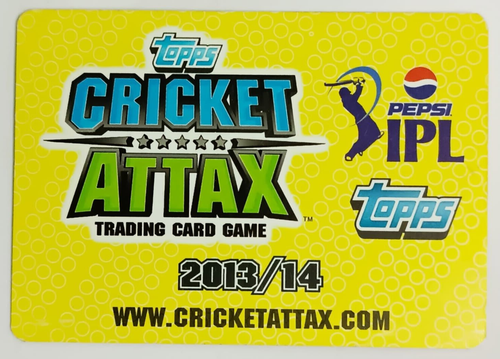 INDIEN RARE PEPSI IPL TOPPS 2013-14 CRICKET ATTAX CARD SPL 1st LENTICULAR CARD - Bild 3 von 4