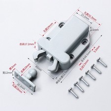 3Pcs Push Latch Touch Latch Push To Open Door Latch Self-Locking Latches, Grey