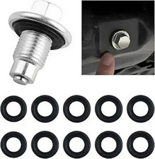 Magnetic Oil Drain Plug M14x1.5 with 10 Sealing Gaskets, Oil Pan Dr Model: M14