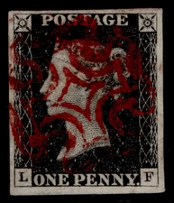 GB QV SG2, 1d black PLATE 1b, FINE USED. Cat £375. RED MX LF