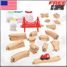 Wooden Train Tracks Track Expansion Accessories Set For Wooden Railway 60PC