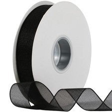 Sheer Organza Ribbon 1 Inch Chiffon Ribbons for Gift Wrapping, Flower Bouquet...