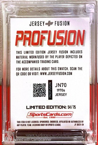 2024 Jersey Fusion Joe Namath 1970 Pro Fusion Game Worn Jersey /75 New York Jets - Picture 2 of 2