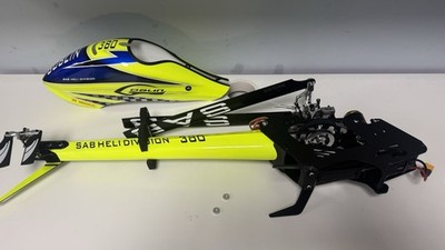 SAB Goblin RC Helicopter 380. Yellow Blue!! BNF. | eBay