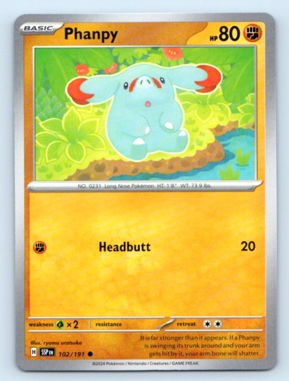 Phanpy 102/191 ~ Common English Near Mint