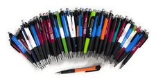 100ct Bulk Lot Misprint Rubber Grip Click Pens MARDI GRAS Hub Pen: MULTI COLOR