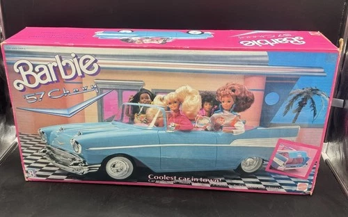 Mattel 1989 Barbie '57 Chevy Bel Air Blue Convertible Car New In Box