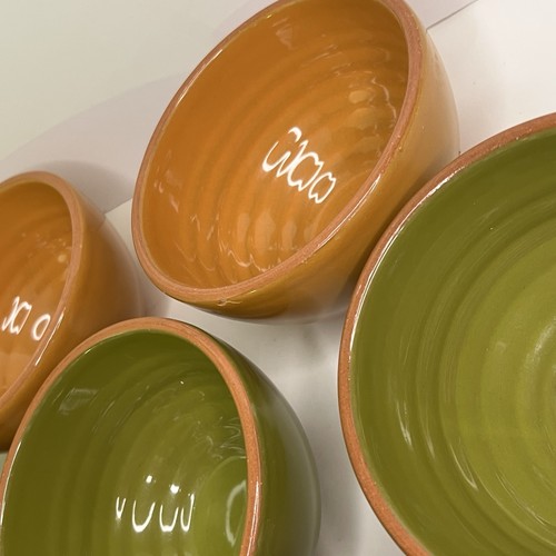 7er Set Bobby Flay BF Plancha Steingut Schalen orange grün Portugal rustikal - Bild 8 von 11