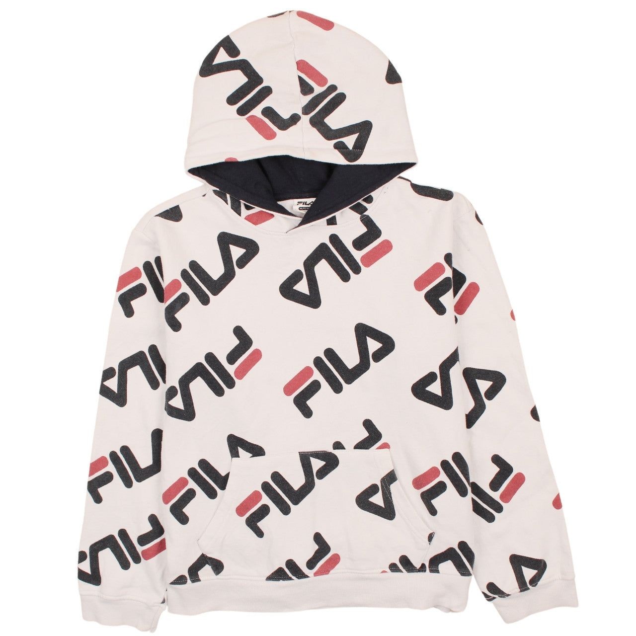 FELPA CON CAPPUCCIO VINTAGE FILA BIANCA DONNA 2XL