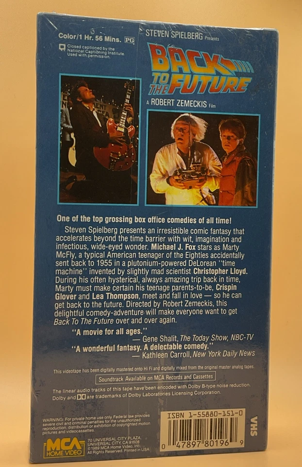 Back to the Future VHS 1989 Yellow MCA Logo Watermarks **SEALED NEW** - Image 2 of 4