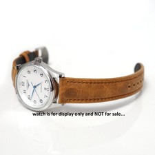 Cinturino orologio pelle italiana marrone 22 mm pieno fiore finitura patina per orologio Longines