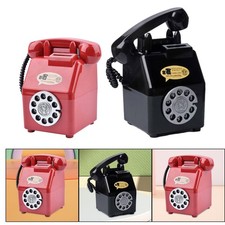 Tirelire de téléphone rétro, figurine, tirelire pour bureau, étagère de