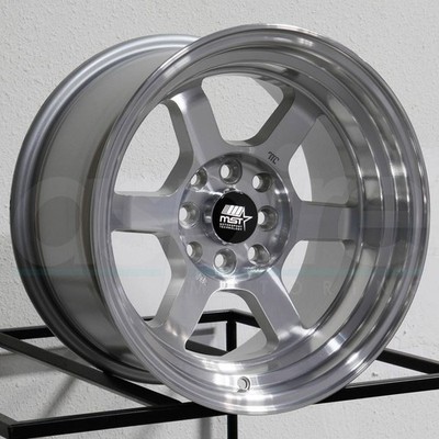15x7 MST Time Attack 5x114.3 20 Silver Machined Wheels Rims Set(4) 73.1