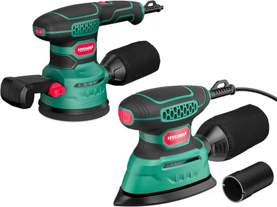 Orbital Sander 3.8Amp 450W, HYCHIKA 6 Variable Speeds Double Handle Palm Random