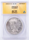 Certified 1922-D Peace Dollar ANACS AU55 details Silver $1