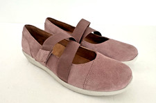 Vionic Shelby Mary Jane Flats 9.5 W Dusty Purple Suede Sporty Comfort Support