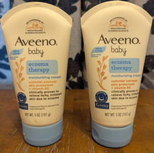 LOT 2 AVEENO BABY ECZEMA THERAPY MOISTURIZING CREAM 5 OZ EA EXP 12/26 NEW SEALED