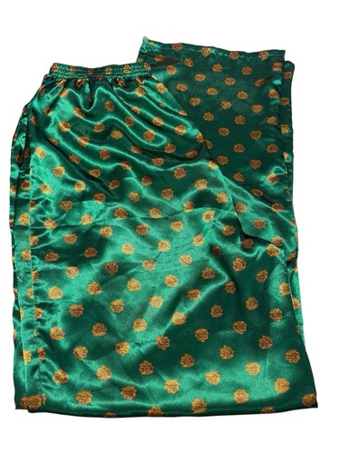 Victoria’s Secret Gold Label Vintage 80s Green Paisley Satin Pajama Set Size XL - Picture 4 of 9
