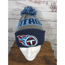 Tennessee Titans Knit Pom Beanie Winter Hat Blue Gray NFL Cuffed Logo