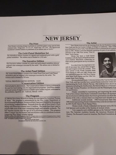 New Jersey State Duck Stamp Print 1991 SET 2 Brant BRANDT Error W/ 2 Replacemen - Picture 24 of 24