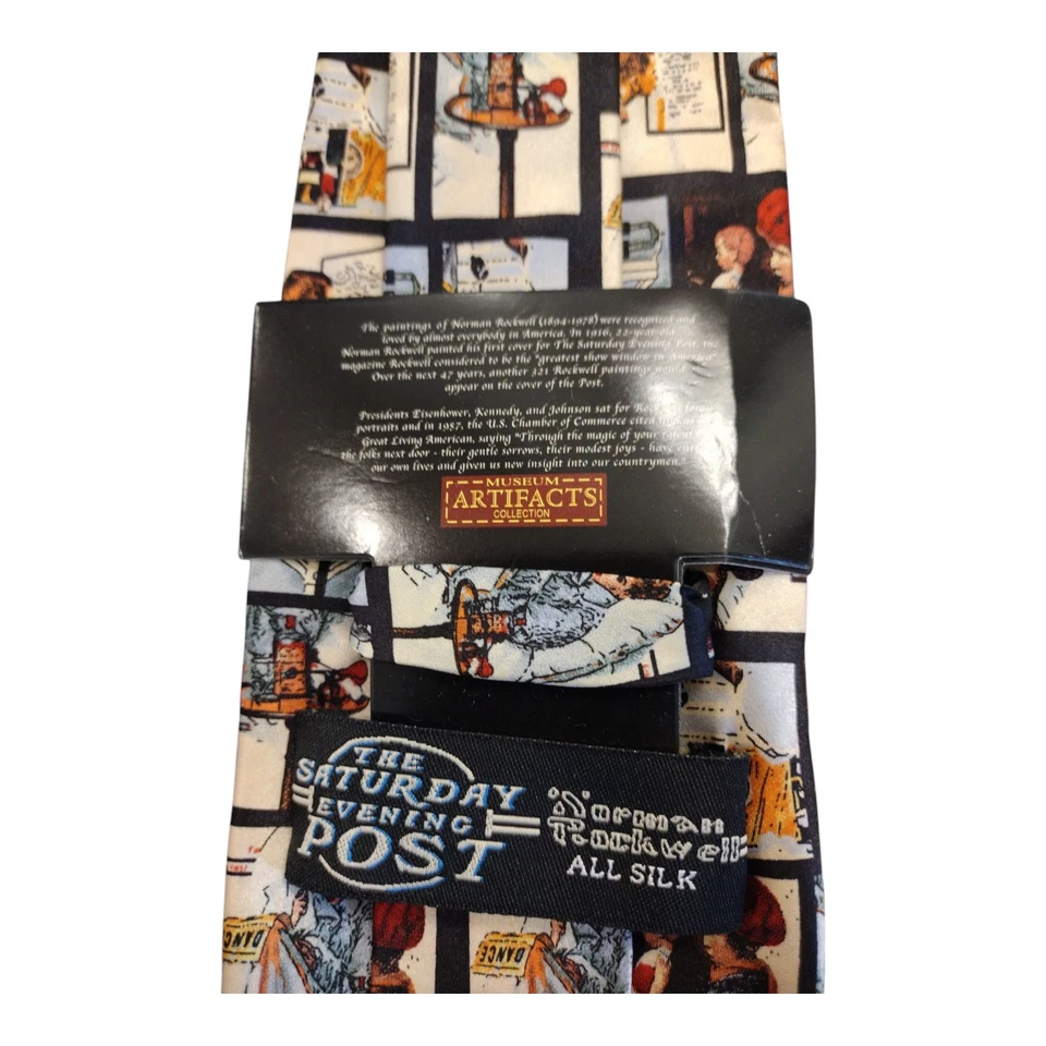 Nueva corbata de seda para poste de sábado por la noche artefactos del Museo Norman Rockwell  Foto 3 de 4