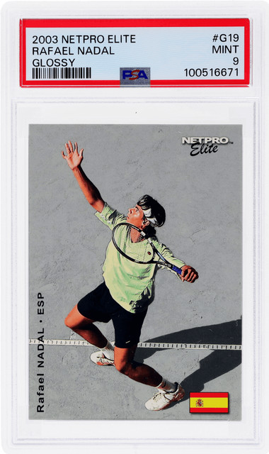 2003 Netpro Elite Rafael Nadal Glossy #G19 /100 PSA 9 Rookie RC