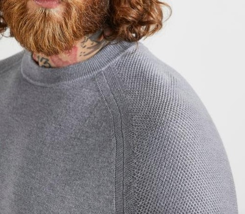 Ted Baker Men Light Knit Foundit Gray Wool Blend Crewneck Sweater 7 3XL $175 NEW - Picture 2 of 6