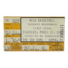 March 17 1983 NCAA Basketball Mideast Regionals 1st Round Sun Dome Ticket Stub
